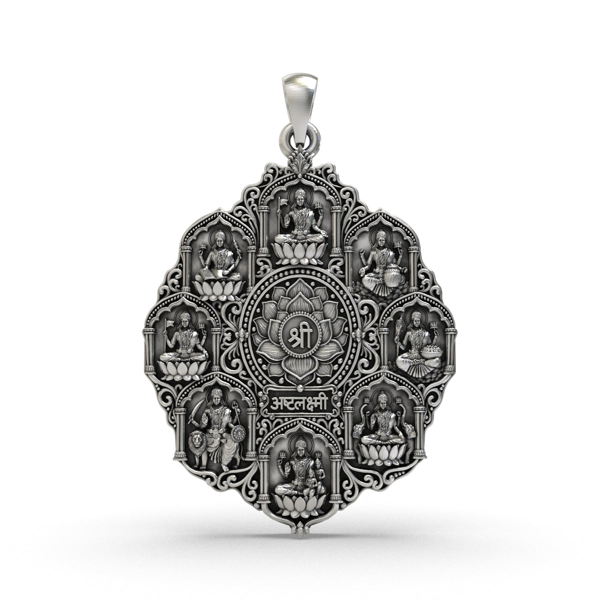 925 Silver Ashta Lakshmi Pendant – Eight Forms of Goddess Lakshmi