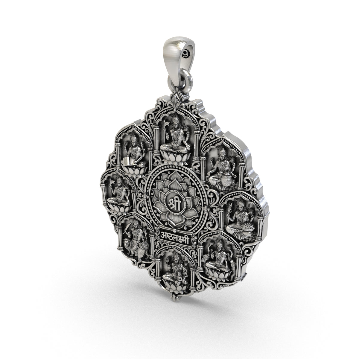 925 Silver Ashta Lakshmi Pendant – Eight Forms of Goddess Lakshmi