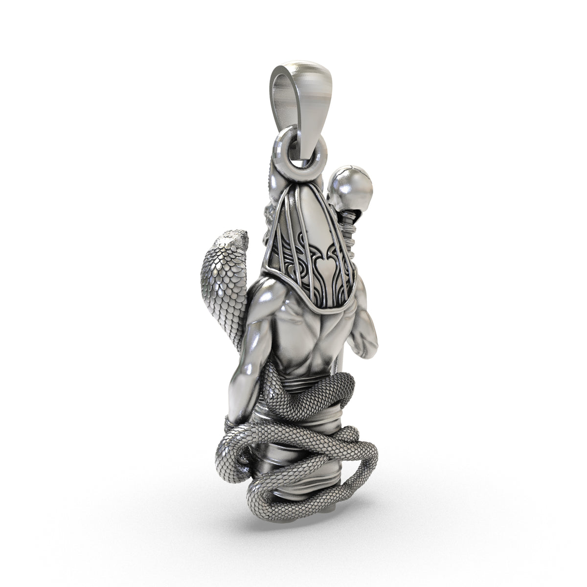 Egyptian jackal god Anubis sterling silver pendant