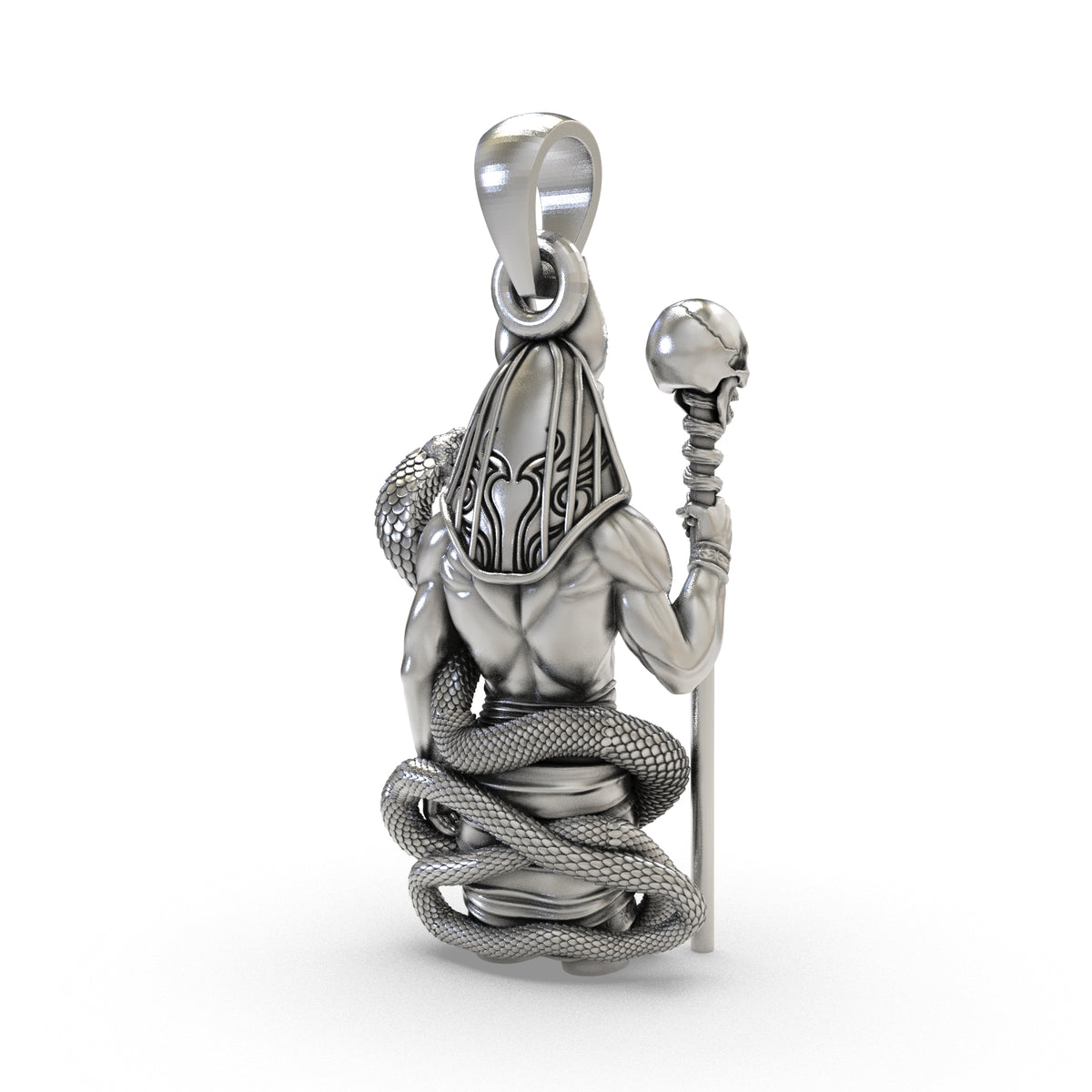 35mm Anubis 925 silver pendant with cobra