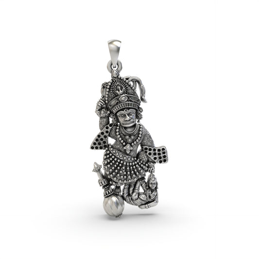 Salangpur Kashtabhanjan Hanumanji Silver Pendant