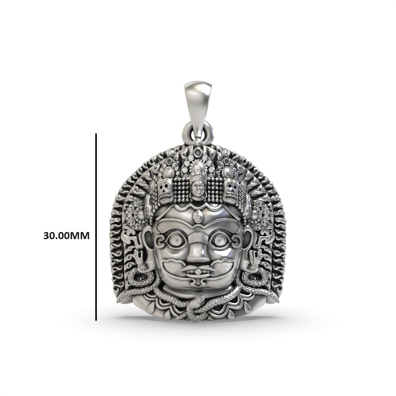 Silver kaal bhairav pendant