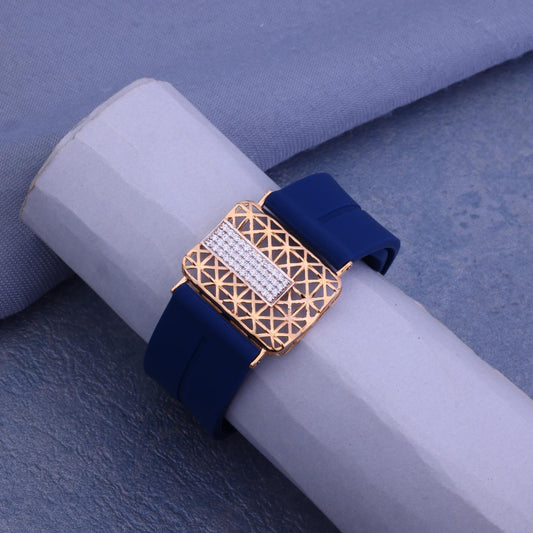 925 Sterling Silver & Diamonds: Bracelet with Silicone Band