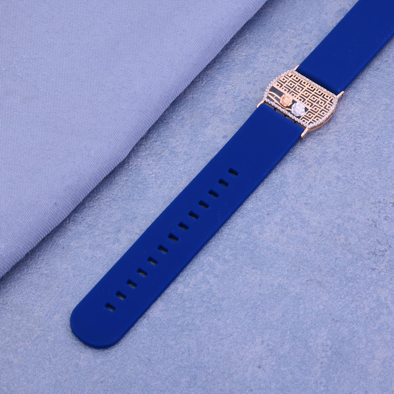 Silver Bracelet with Silicone Watch Band