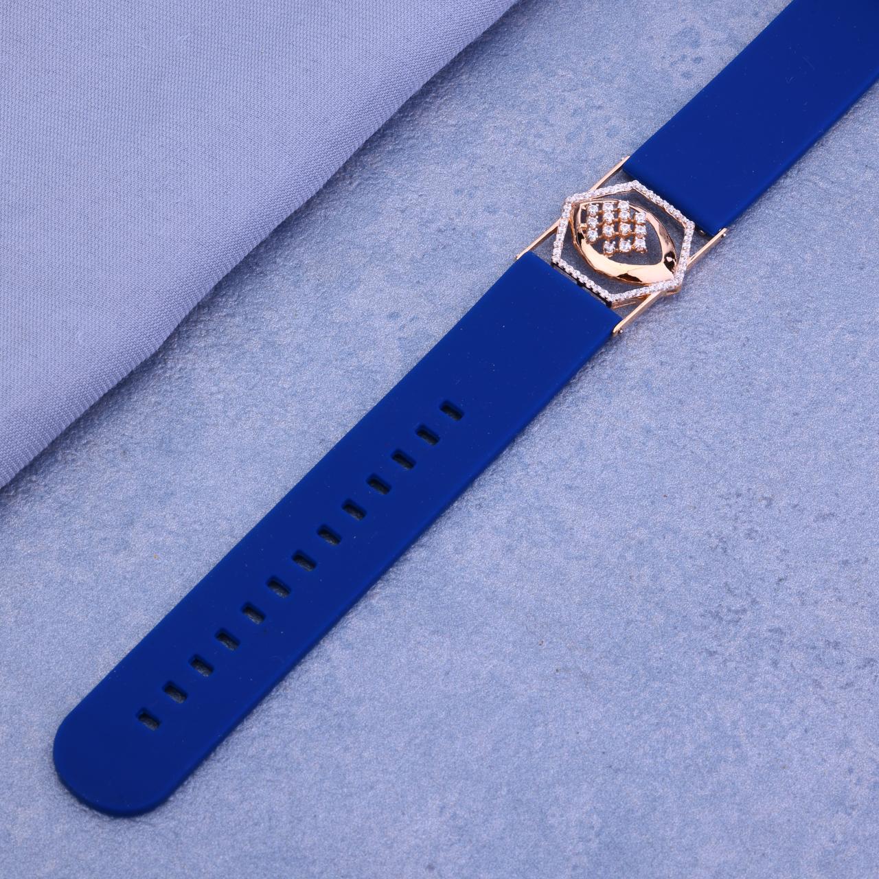 Luxurious Diamonds, Unexpected Comfort: Silver Bracelet with Silicone Band