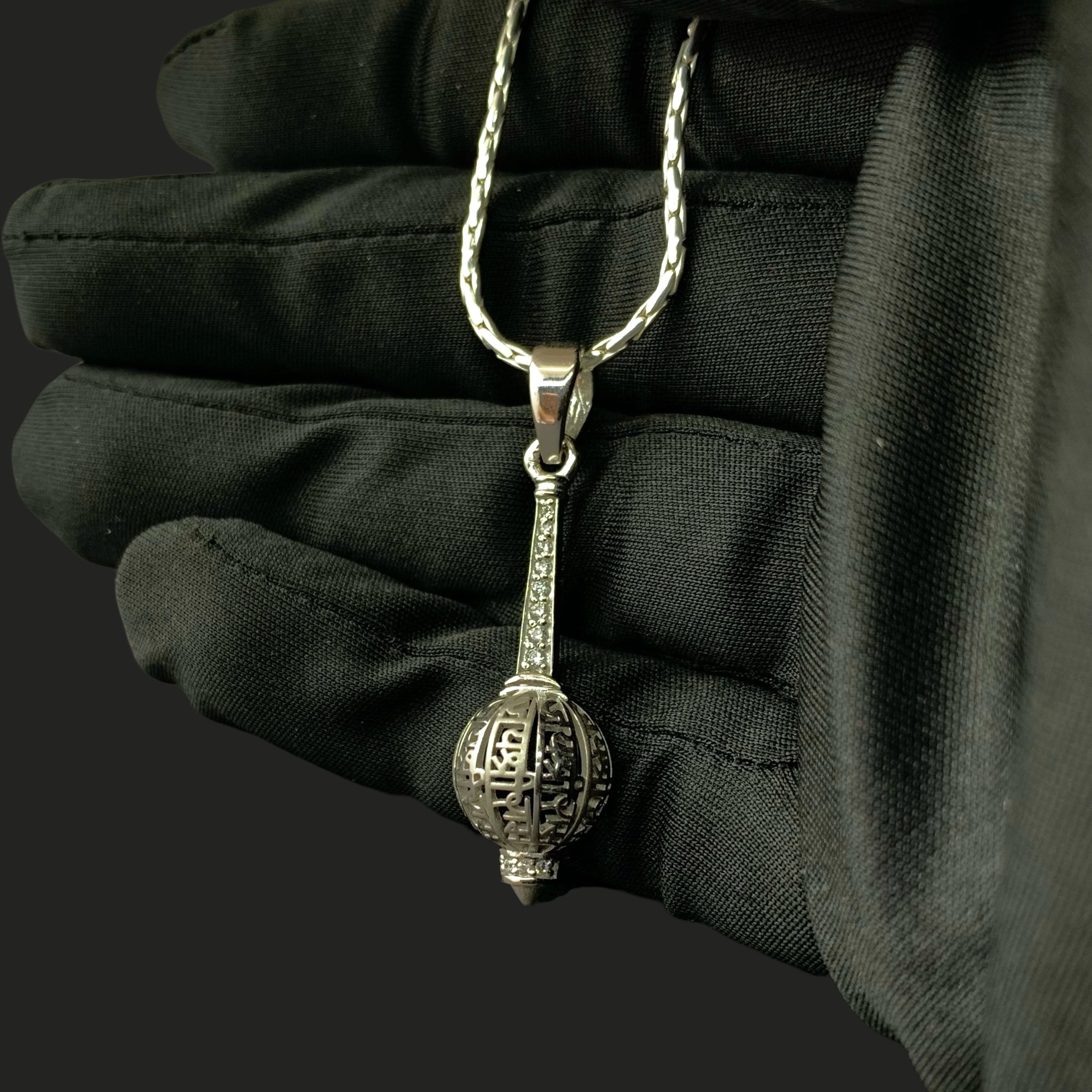 925 Sterling Silver Hanuman Gada Pendant | Bajrangbali Mace Locket | Hindu Spiritual Protection Jewelry Gift