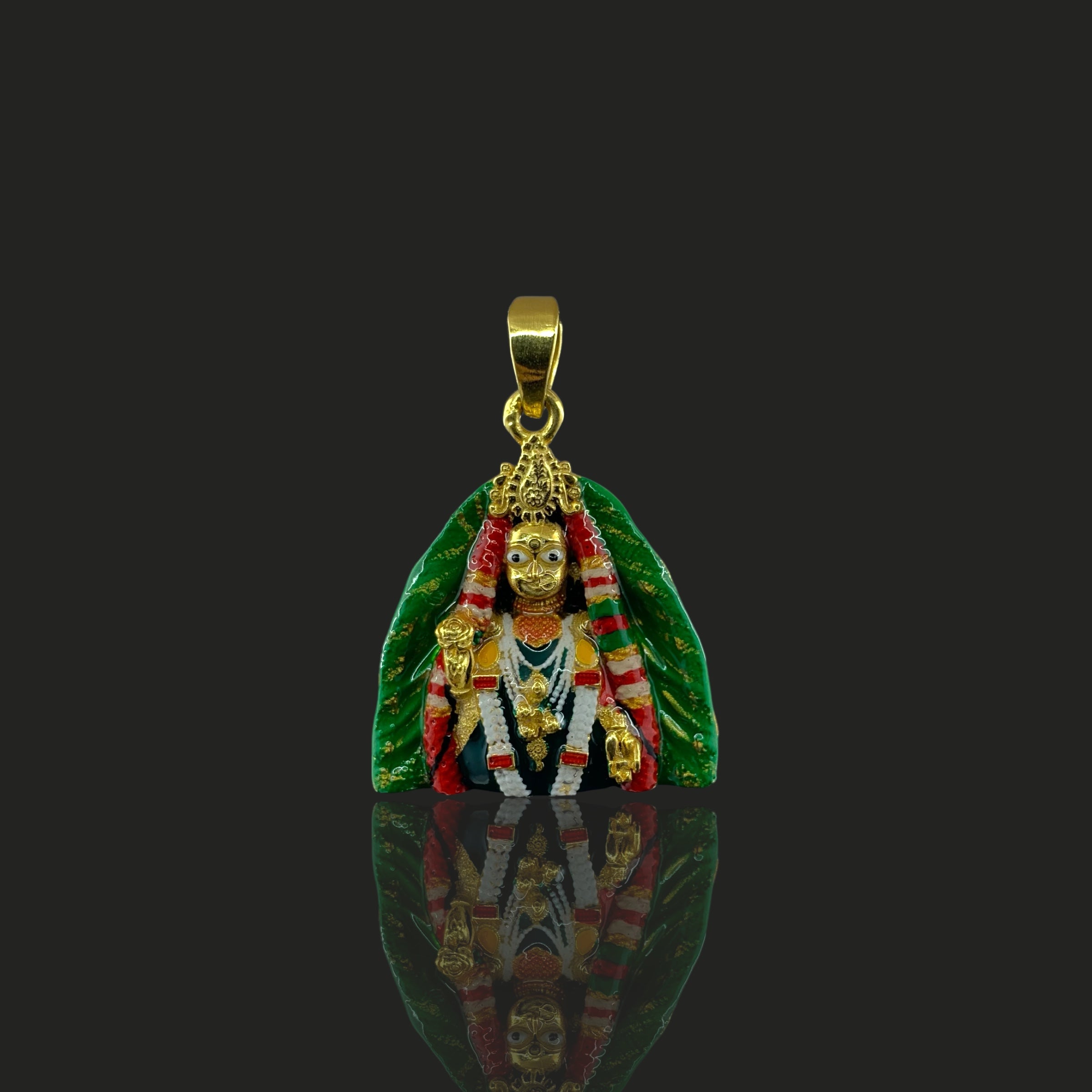 925 Sterling Silver Barsana Radha Rani Pendant | Mina Enamel Work Hindu Goddess Necklace Charm | Bhakti Spiritual Jewelry Gift