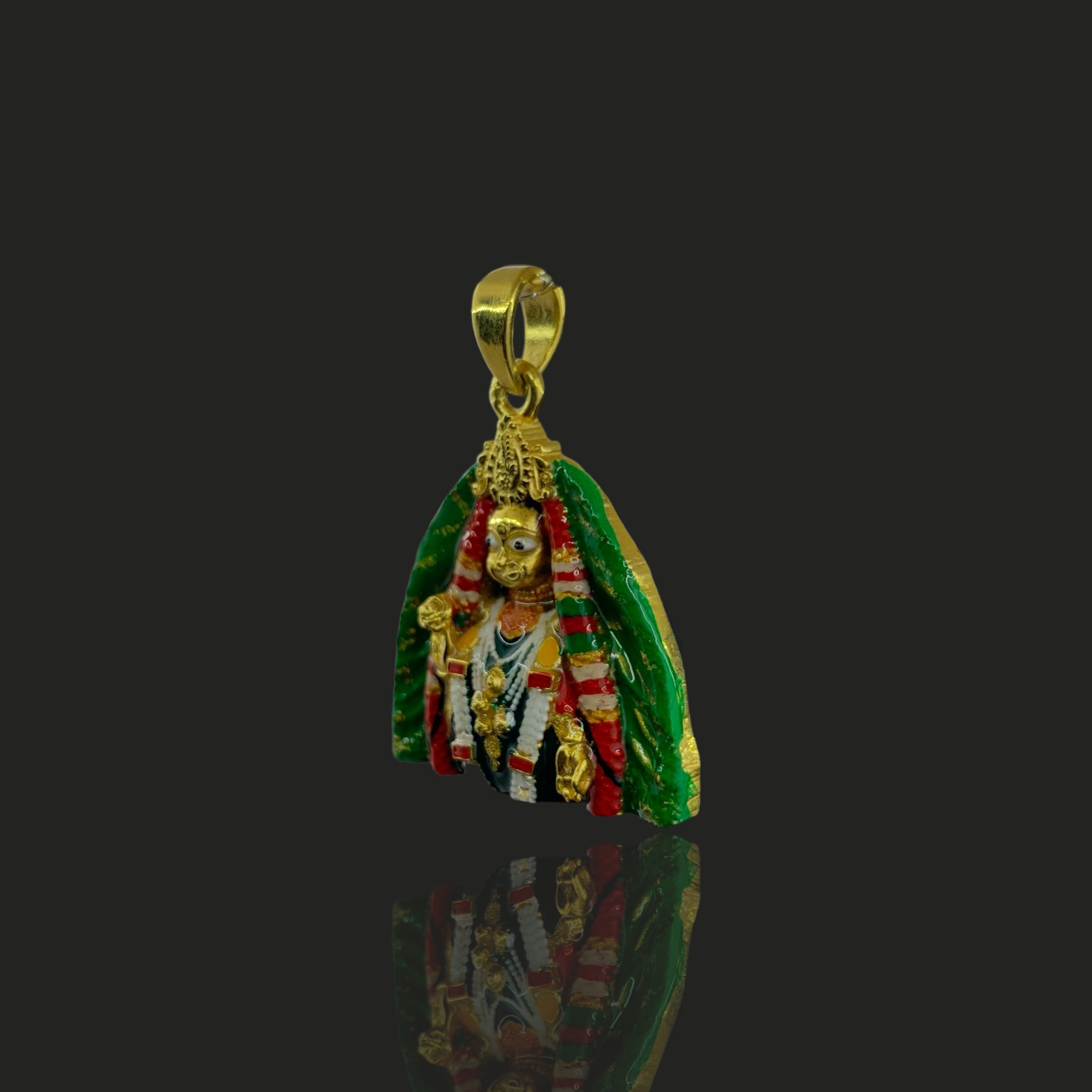 925 Sterling Silver Barsana Radha Rani Pendant | Mina Enamel Work Hindu Goddess Necklace Charm | Bhakti Spiritual Jewelry Gift