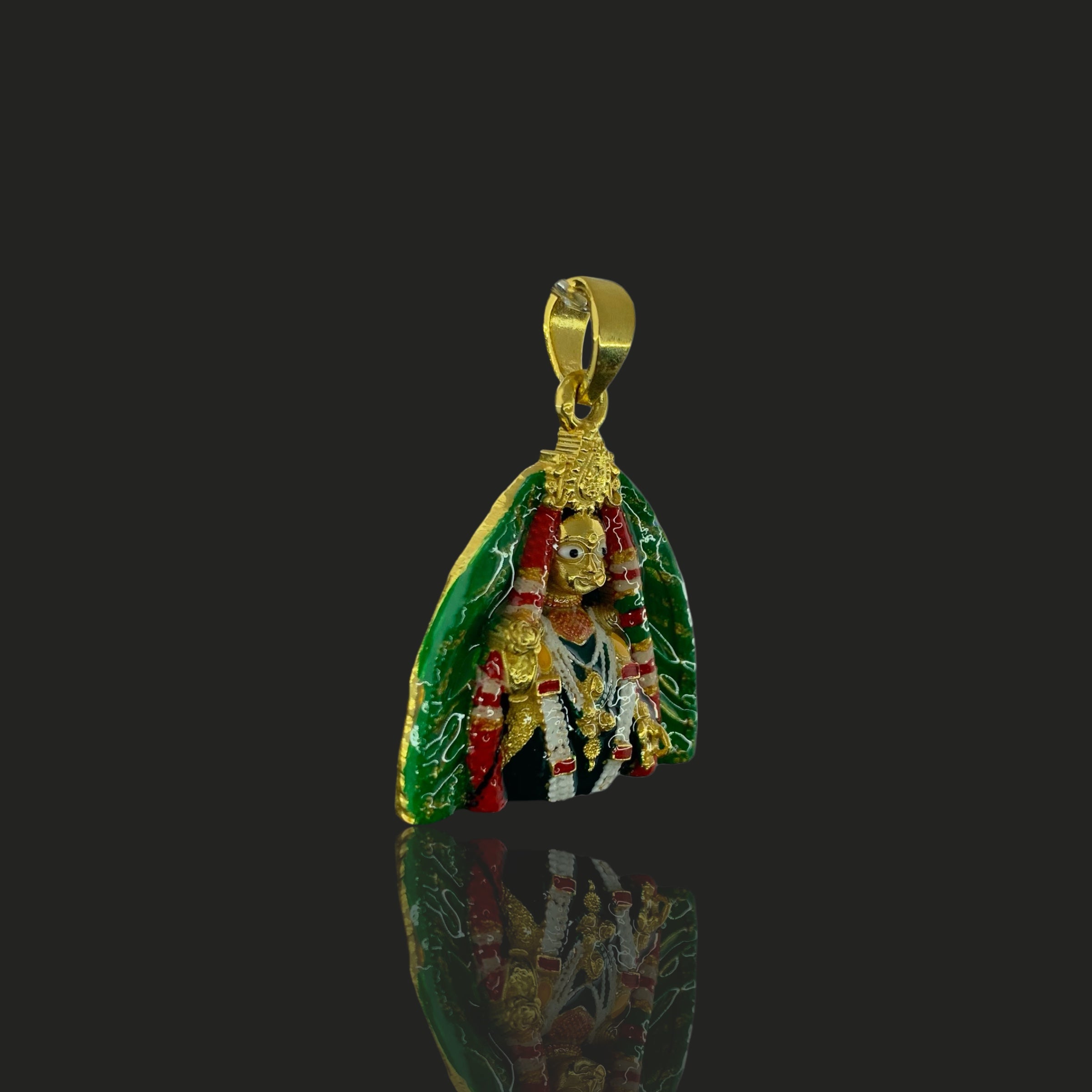 925 Sterling Silver Barsana Radha Rani Pendant | Mina Enamel Work Hindu Goddess Necklace Charm | Bhakti Spiritual Jewelry Gift