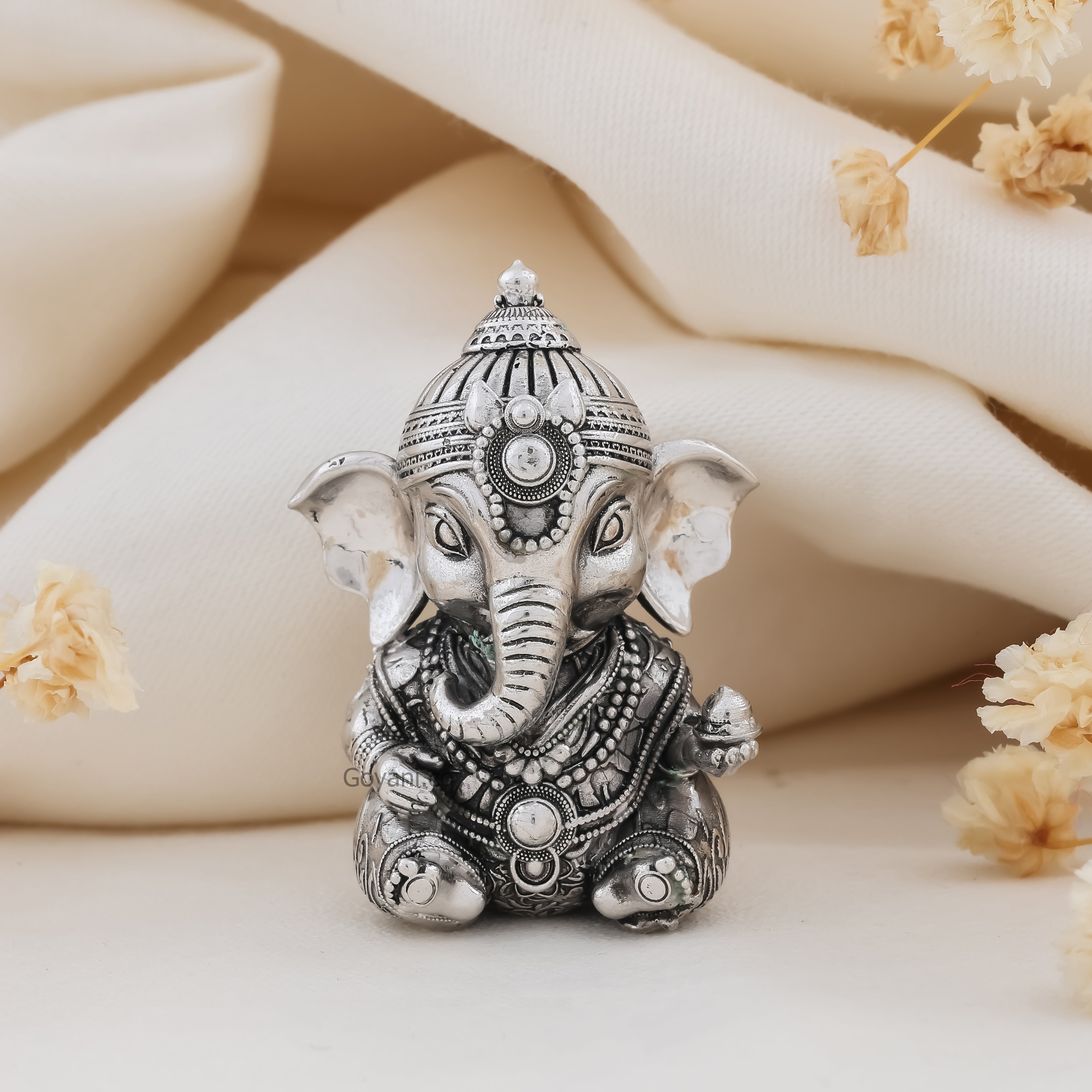 925 Silver Ganesha 3D Idol