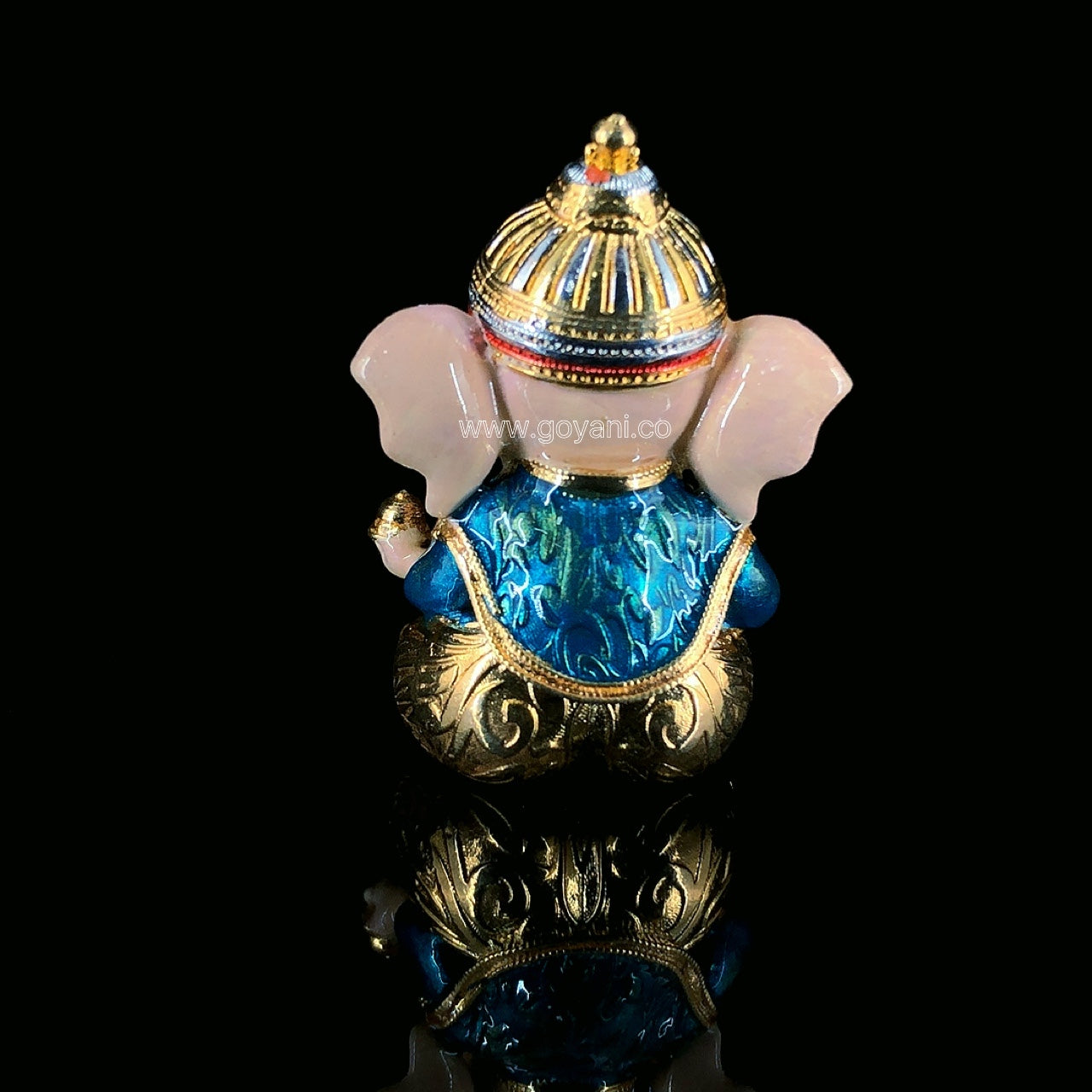 925 Silver Baal Ganesha Murti – Handcrafted Idol with Premium Meena Enamel Work – Hindu God Statue for Puja & Gifting