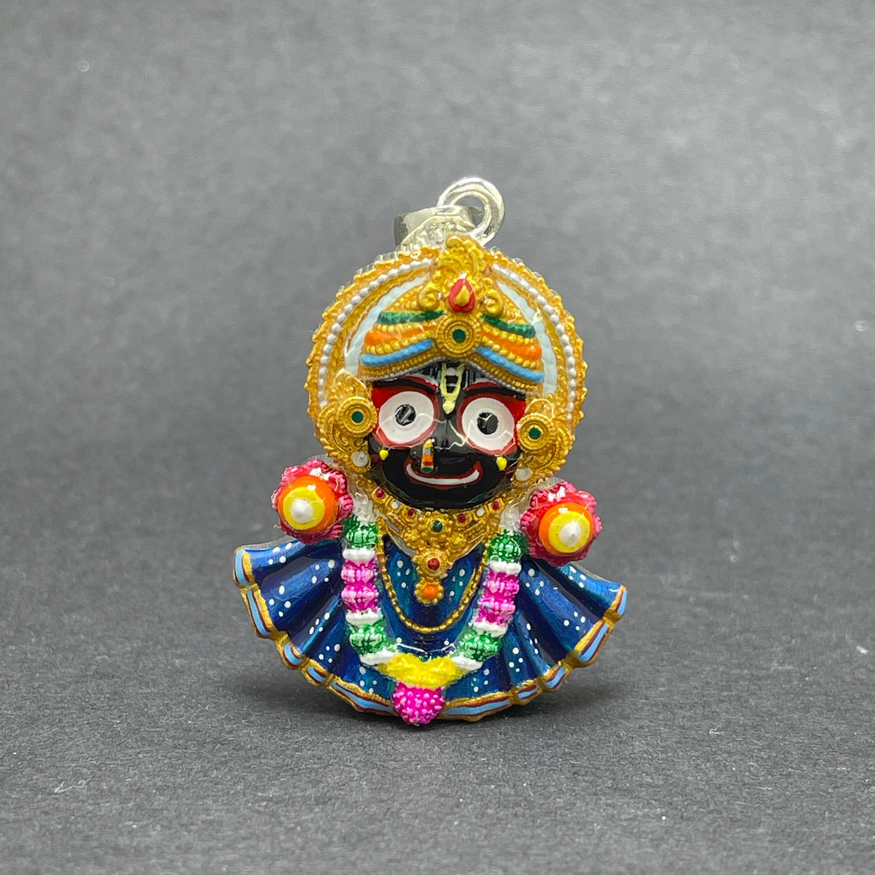 925 Silver Jagannath Pendant with Colorful Enamel | Handmade Meenakari Work | Devotional Jewelry