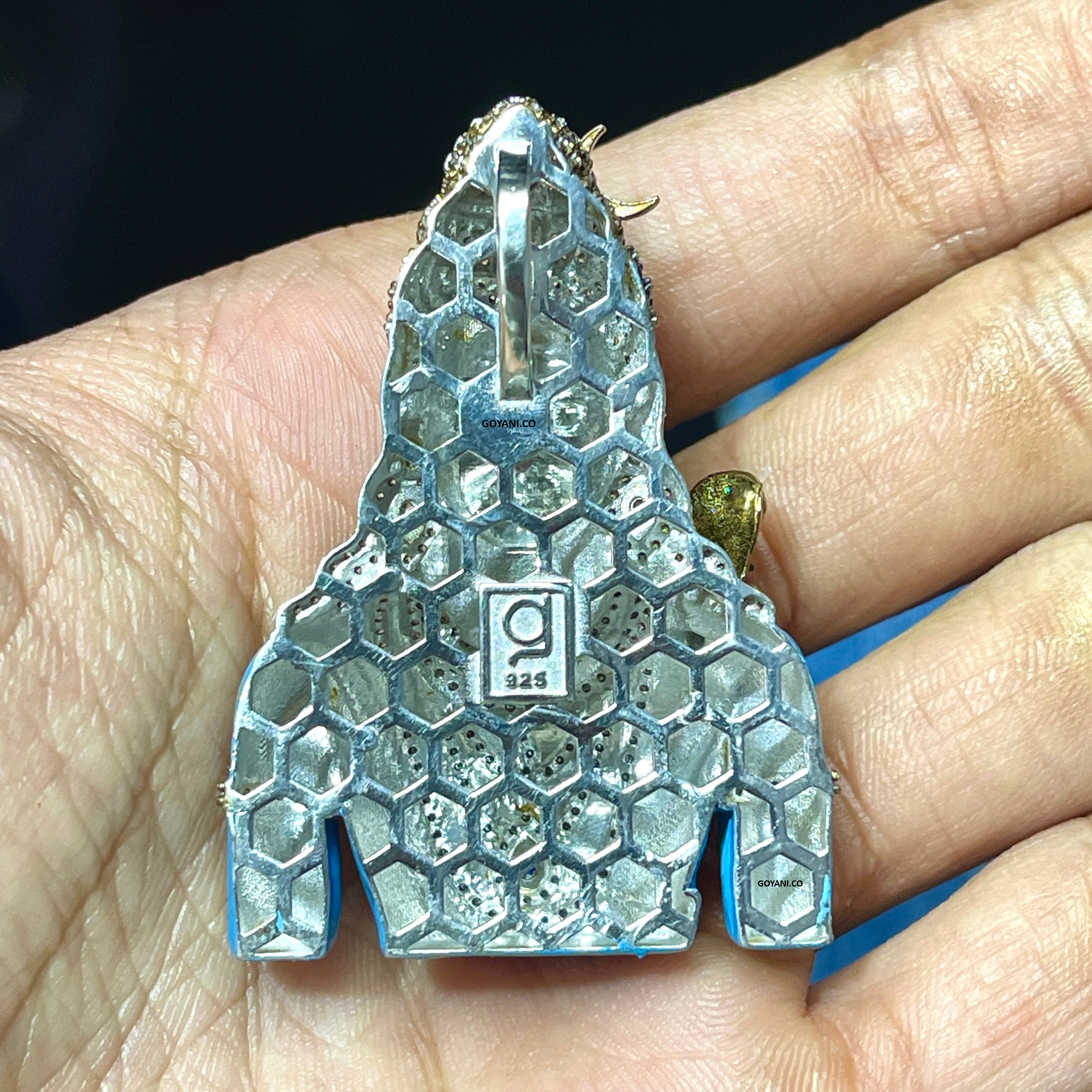 925 Silver Shiva Pendant with Meena Enamel & Sparkling Stone Work – Mahadev Spiritual Necklace | Hindu God Jewelry for Men & Women