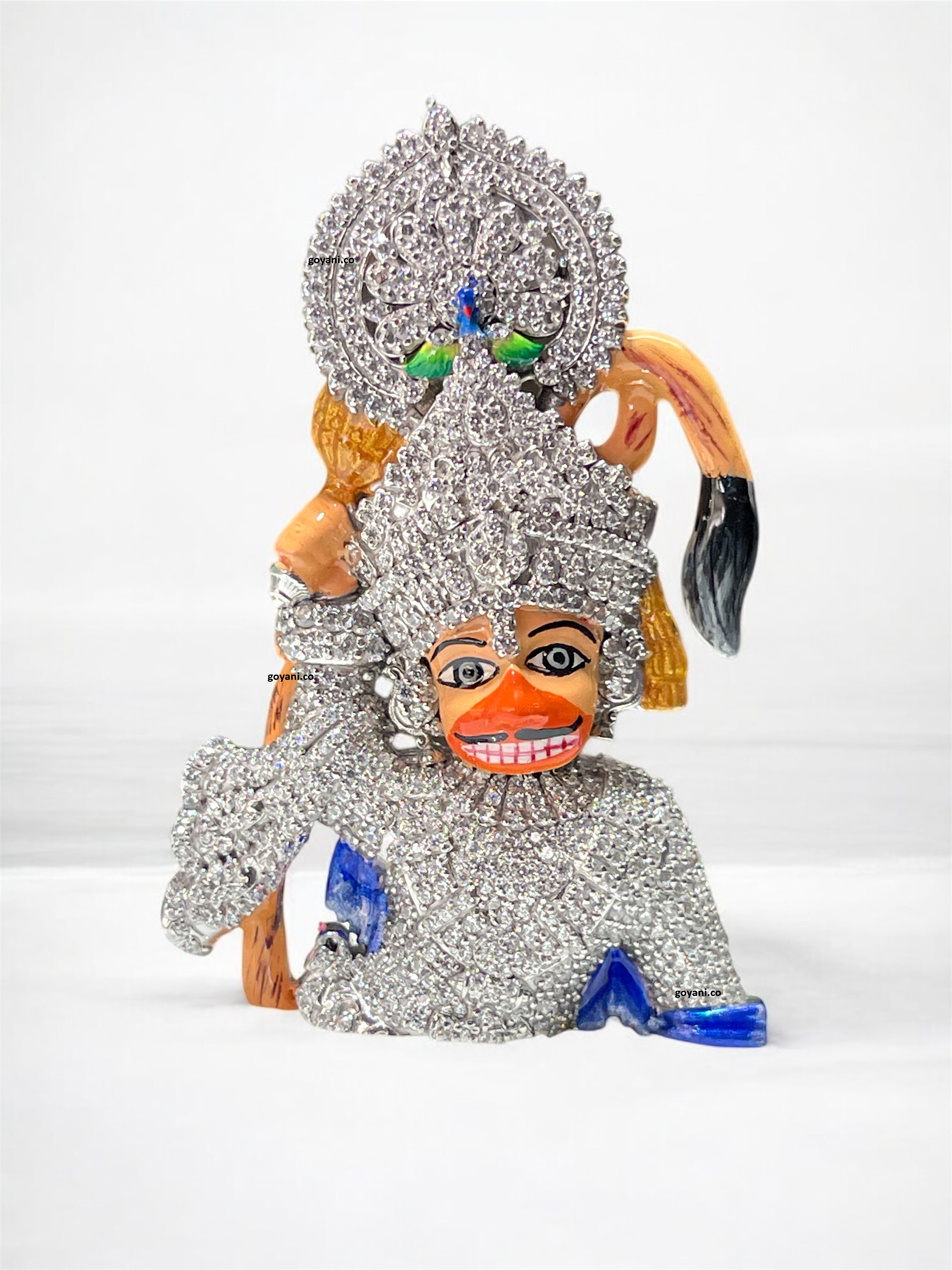 925 Silver Salangpur Kashtbhanjan Hanumanji Pendant – Unique Enamel & Stone Design for Protection & Devotion