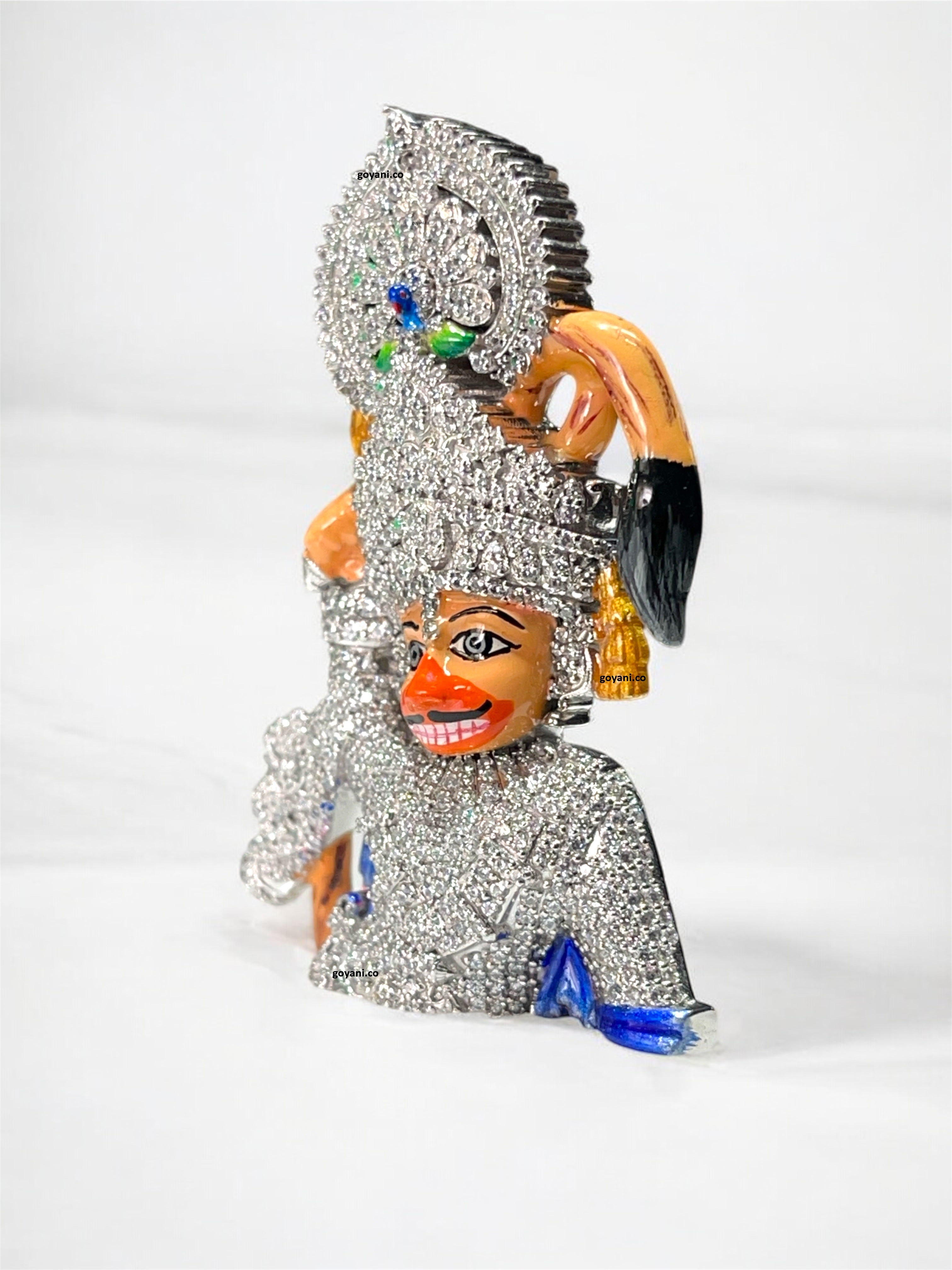 925 Silver Salangpur Kashtbhanjan Hanumanji Pendant – Unique Enamel & Stone Design for Protection & Devotion
