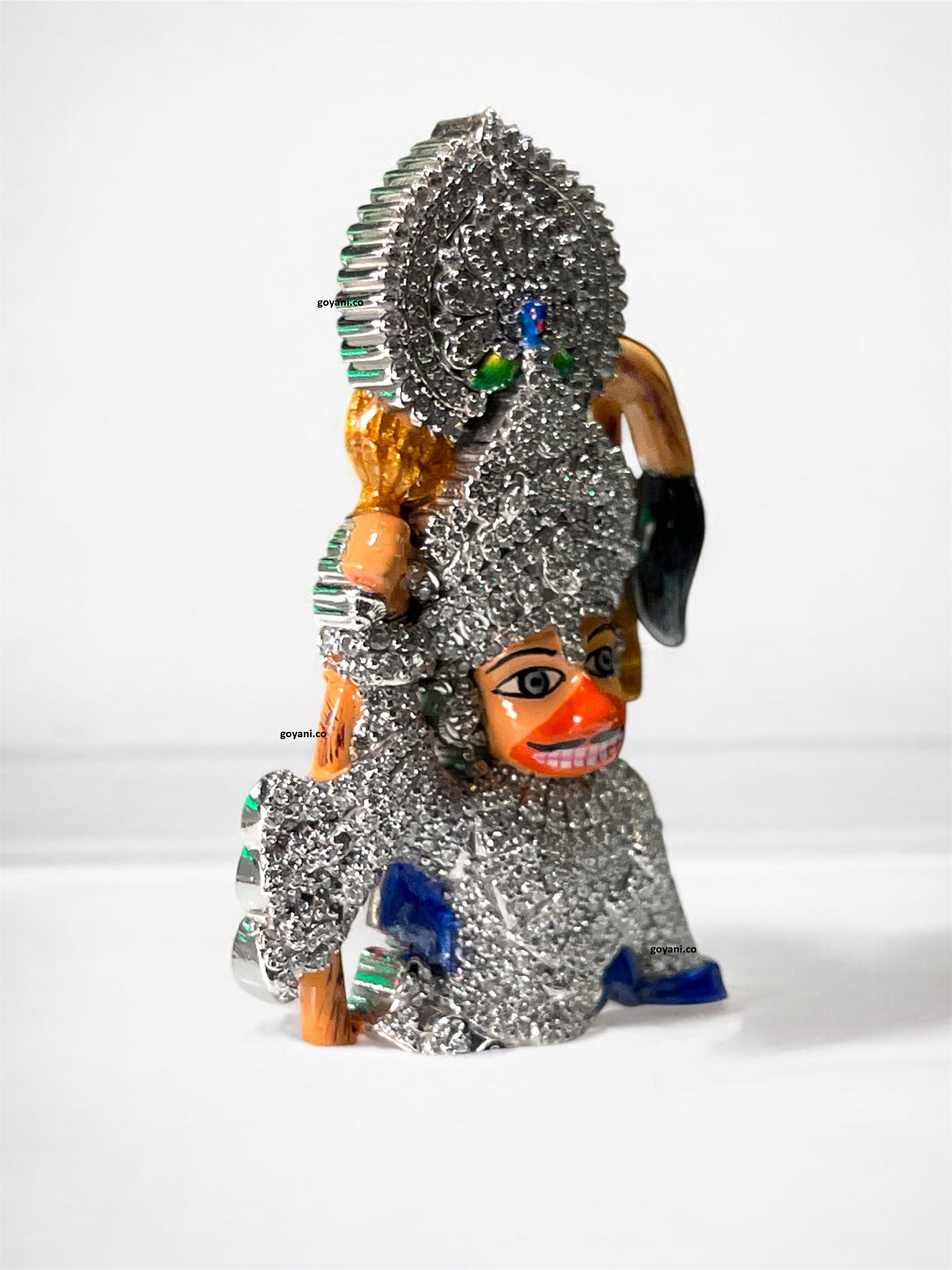 925 Silver Salangpur Kashtbhanjan Hanumanji Pendant – Unique Enamel & Stone Design for Protection & Devotion