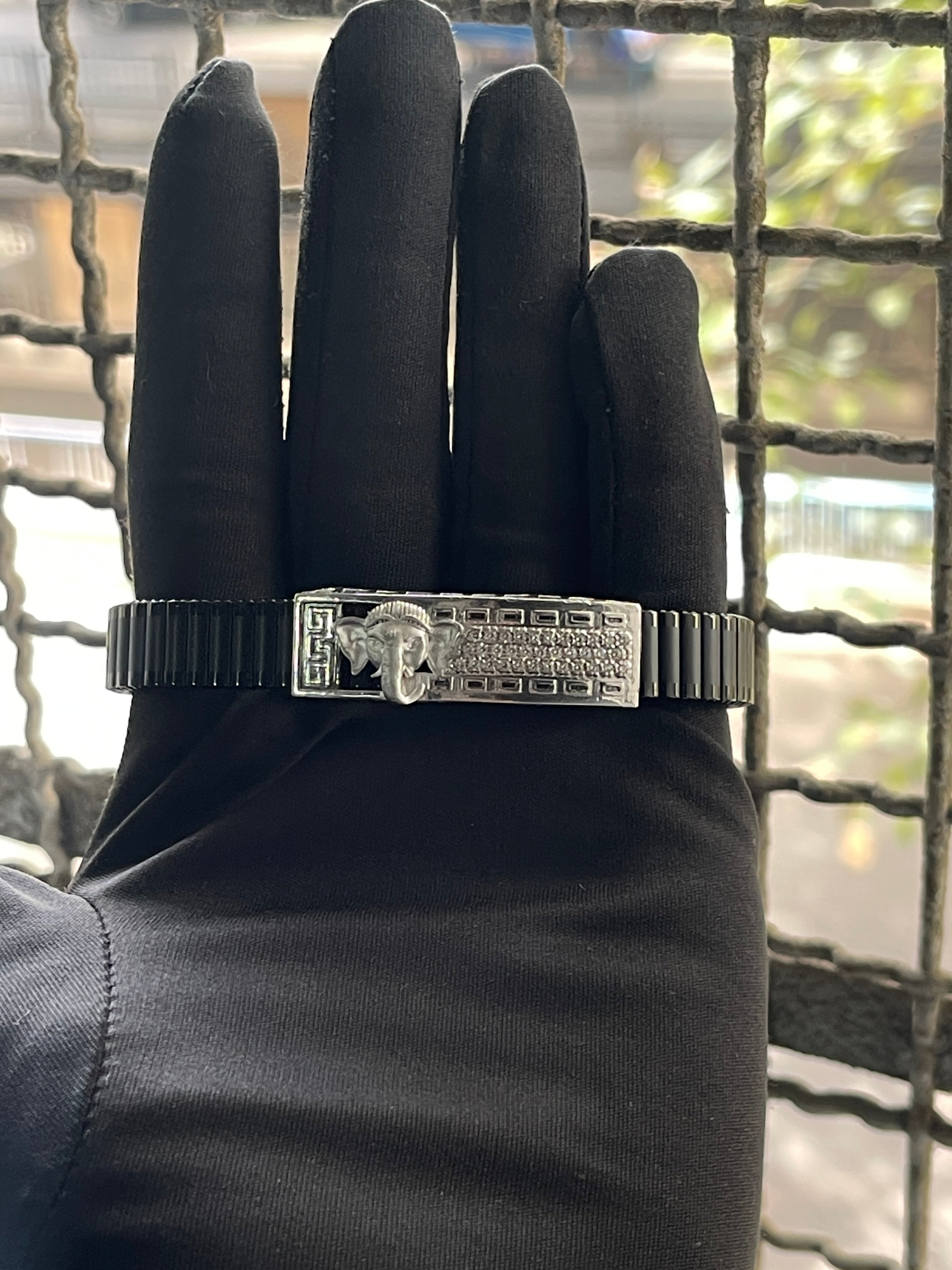Lord Ganesha Bracelet for Men | 925 Silver Black Kada with Ganpati Design | Spiritual Protection & Good Luck Jewelry