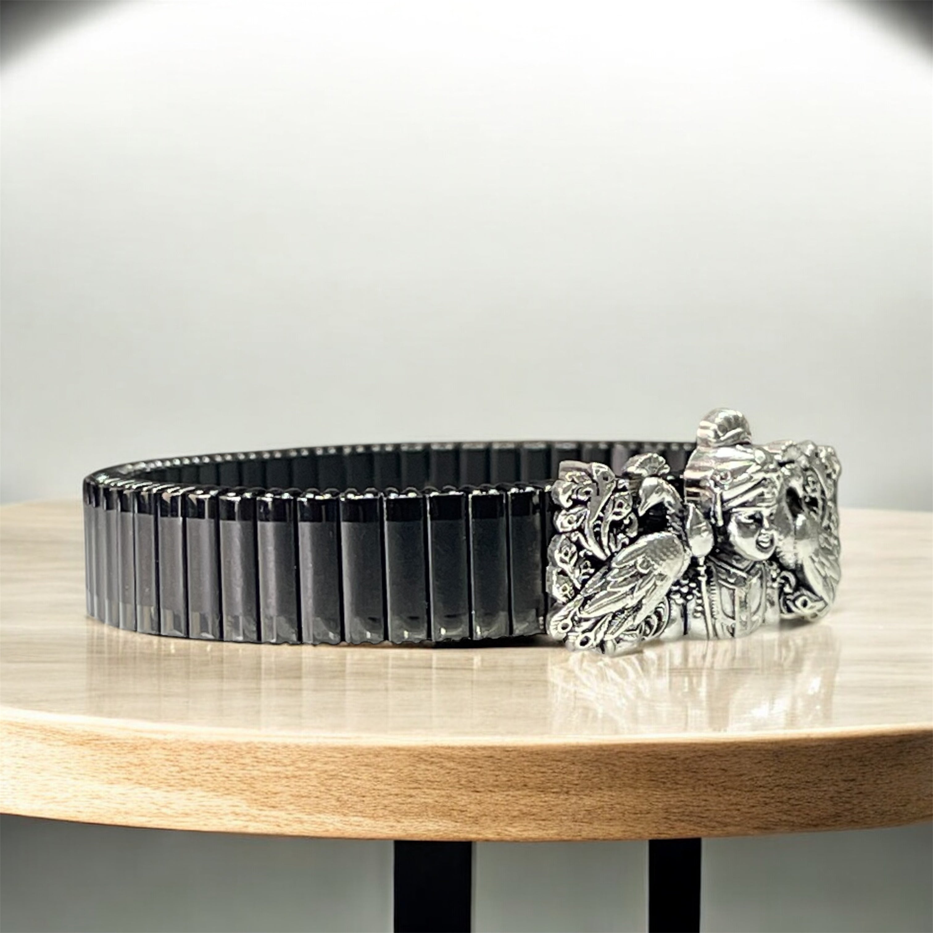 925 Silver Murugan Swami Bracelet | Peacock Motif Kada