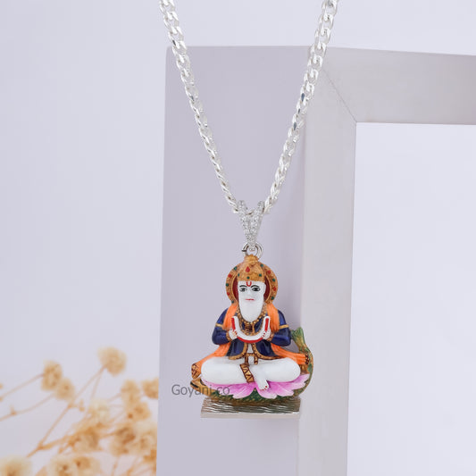 Jhulelal Enamel 925 Silver Pendant