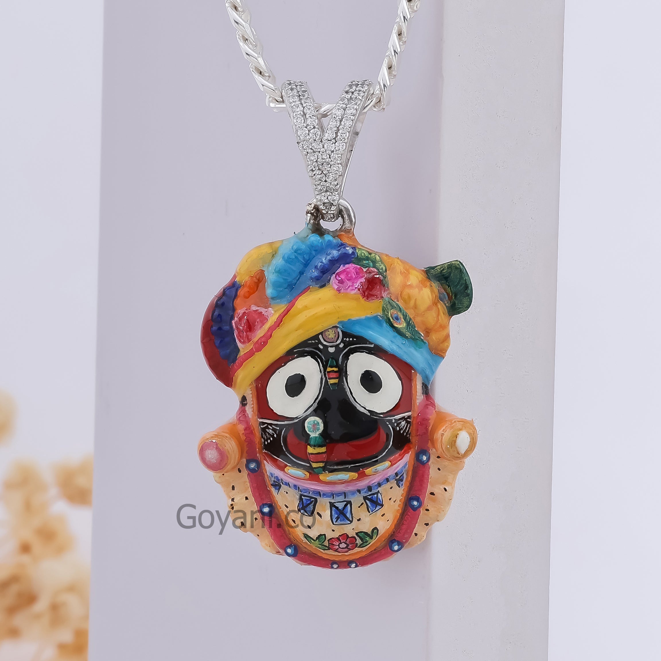 Jagannath Enamel 925 Silver Pendant