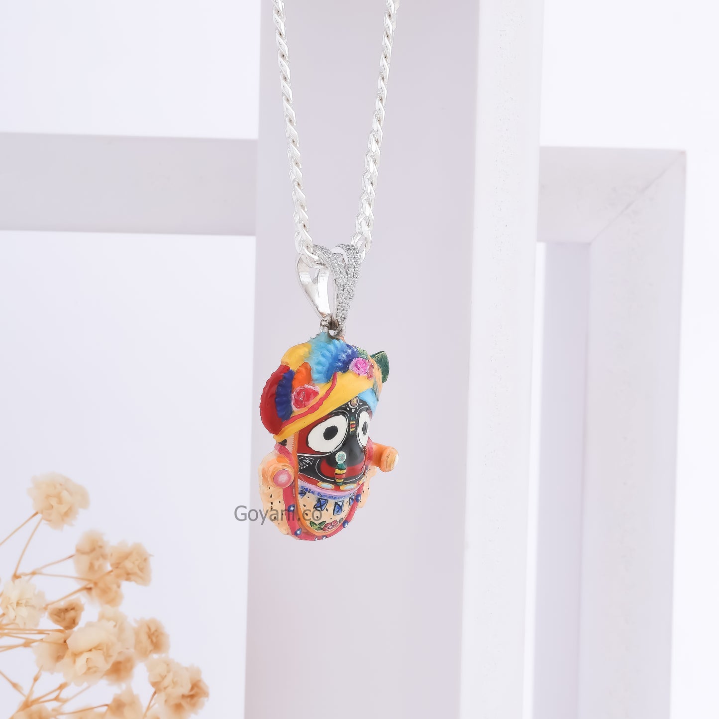 Jagannath Enamel 925 Silver Pendant