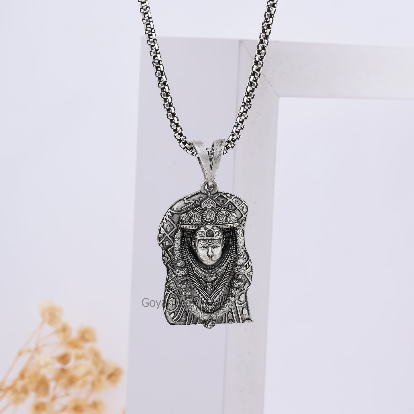 925 Sterling Silver Bhurakhiya Hanuman Pendant