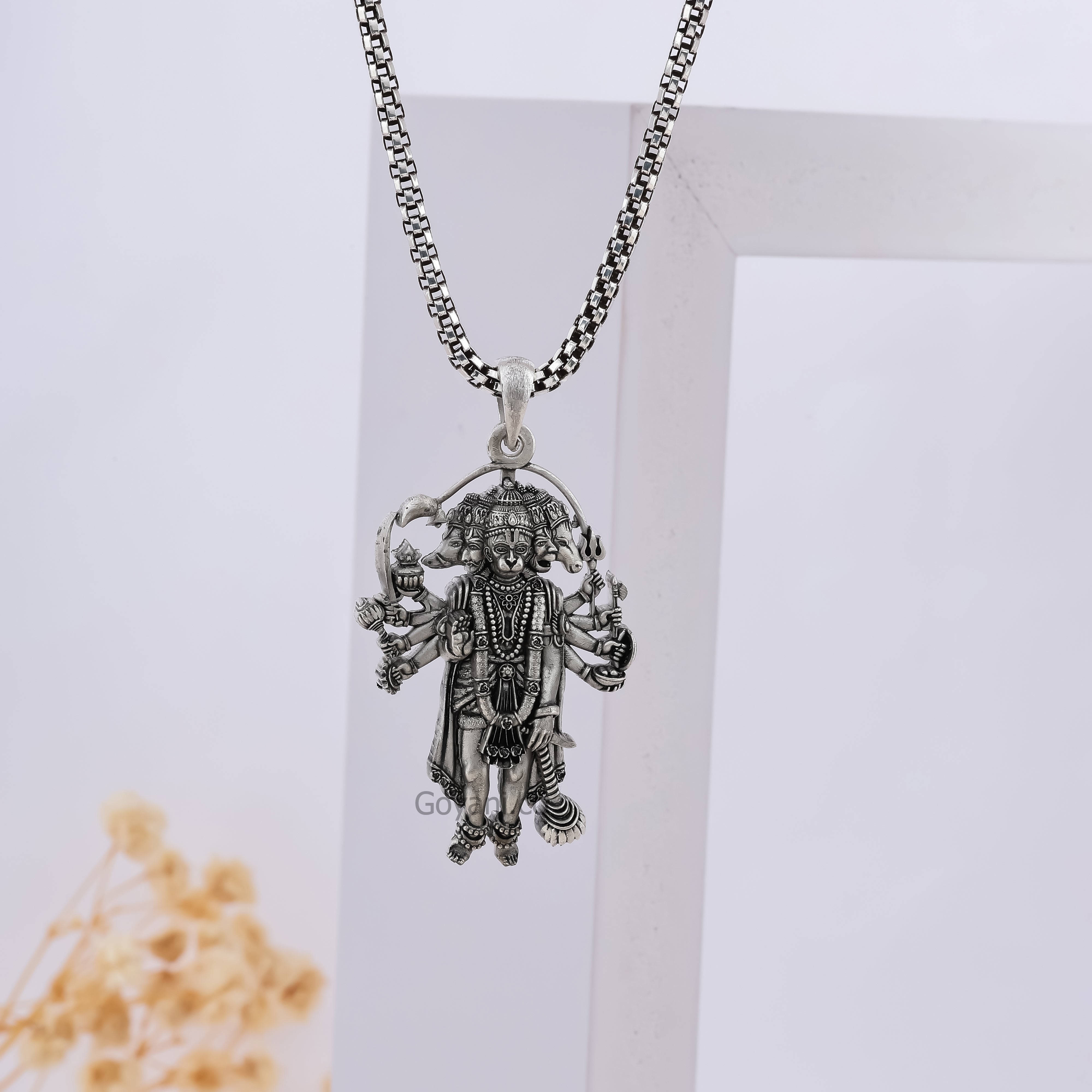 Silver Panchmukhi Hanumanji Pendant