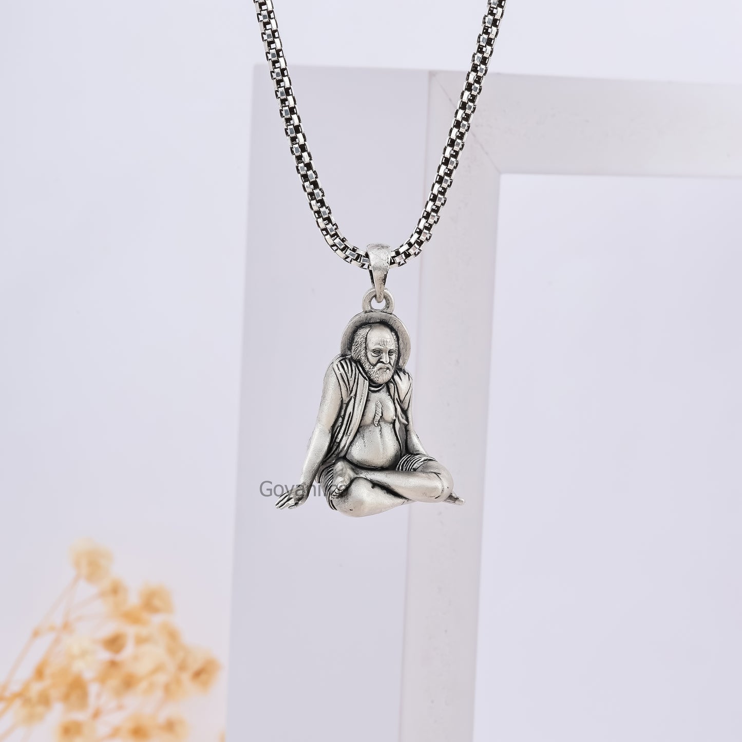 Silver bajrangdas bapa pendant