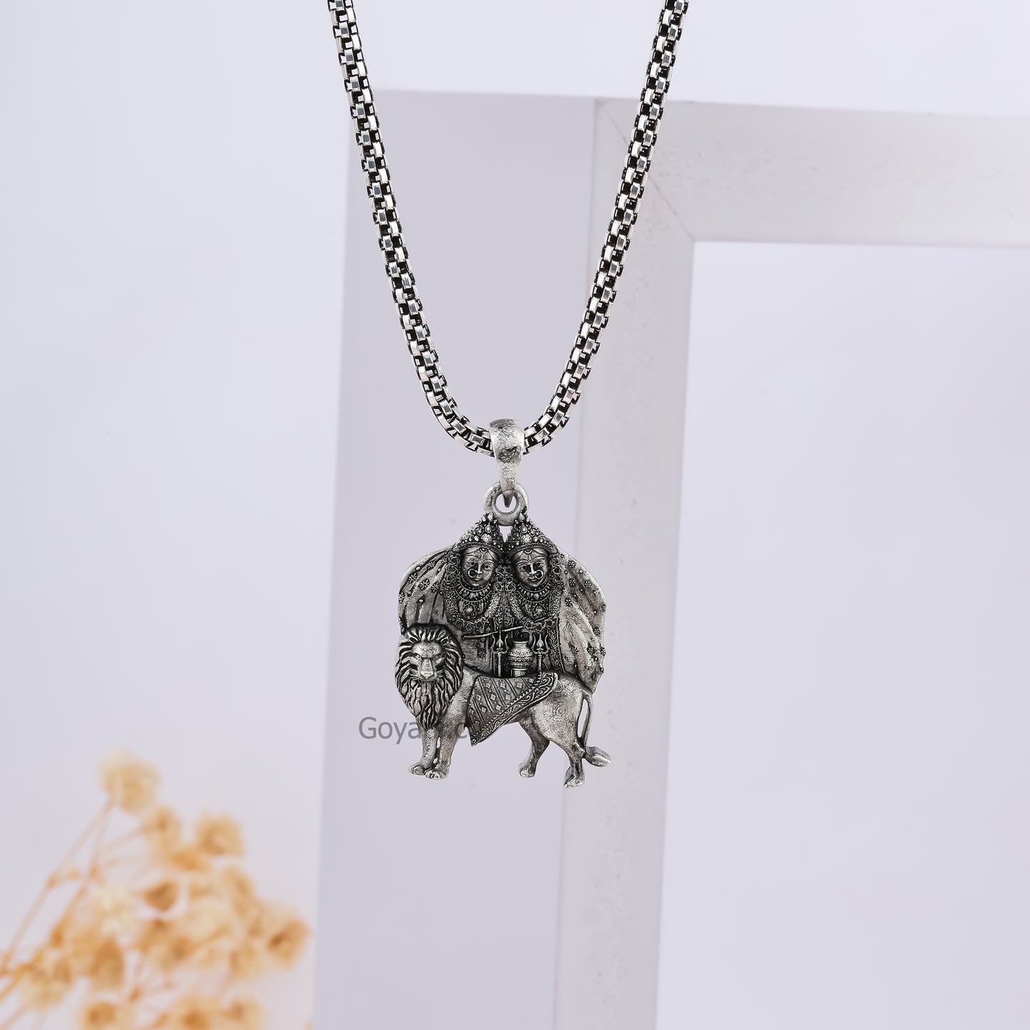 Silver Chamunda maa Pendant