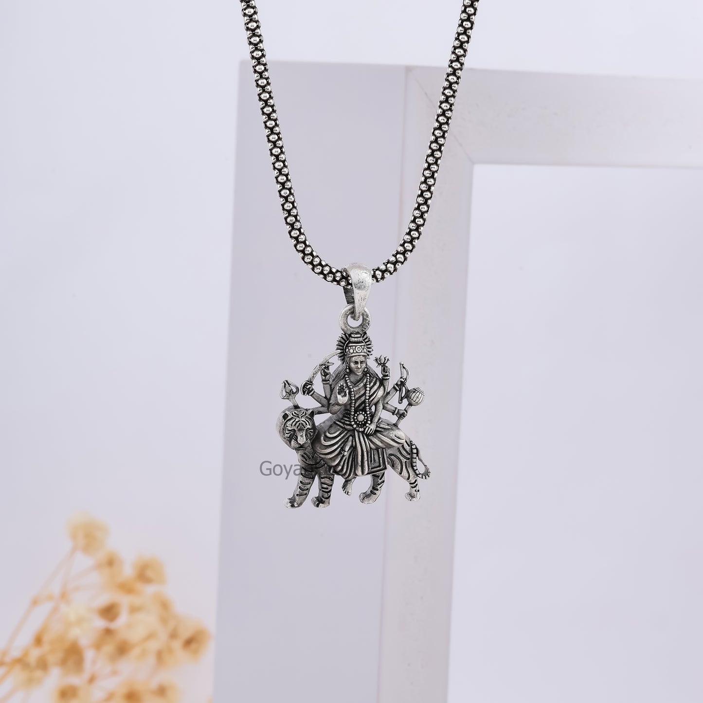 Silver Ambe Maa Pendant