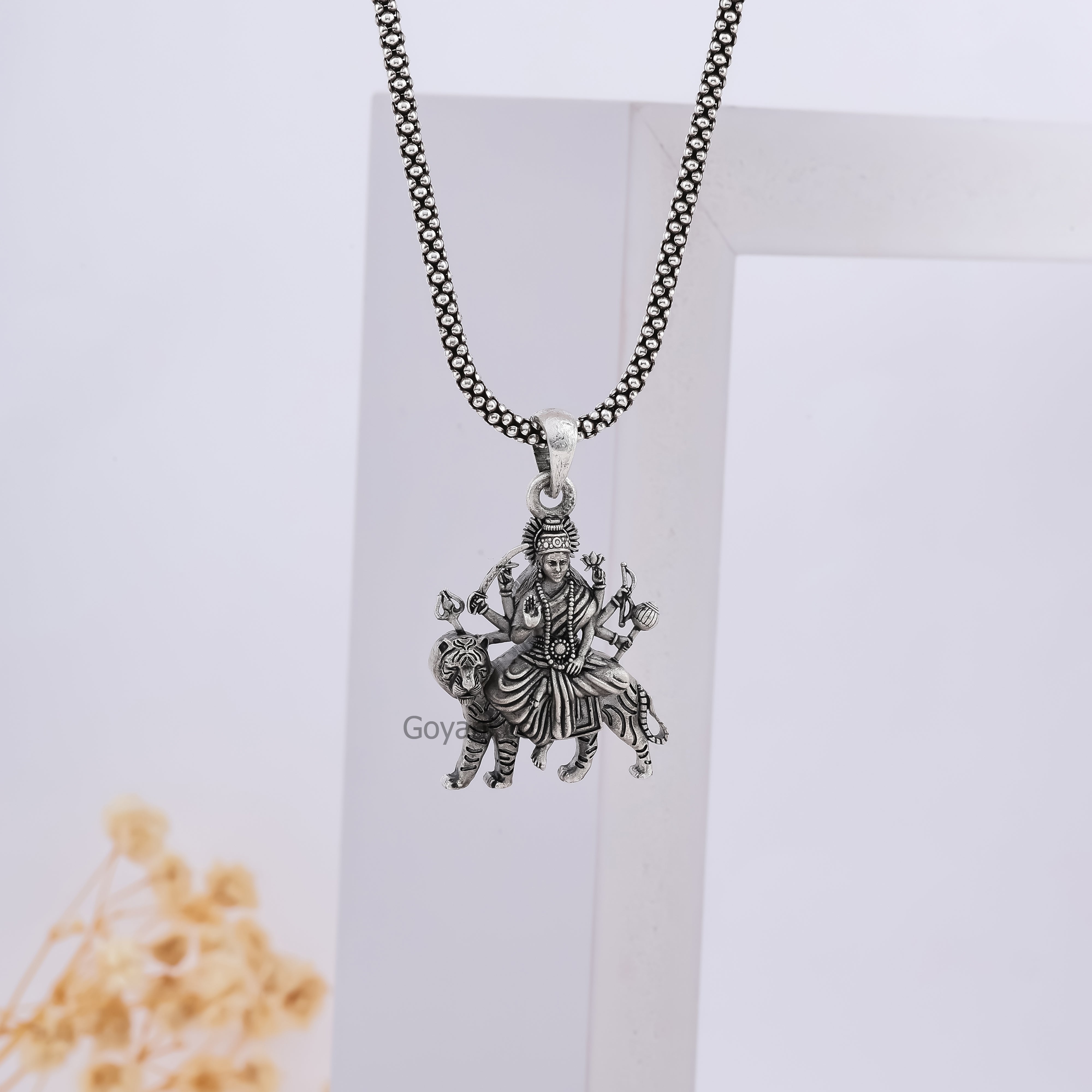 Silver Ambe Maa Pendant