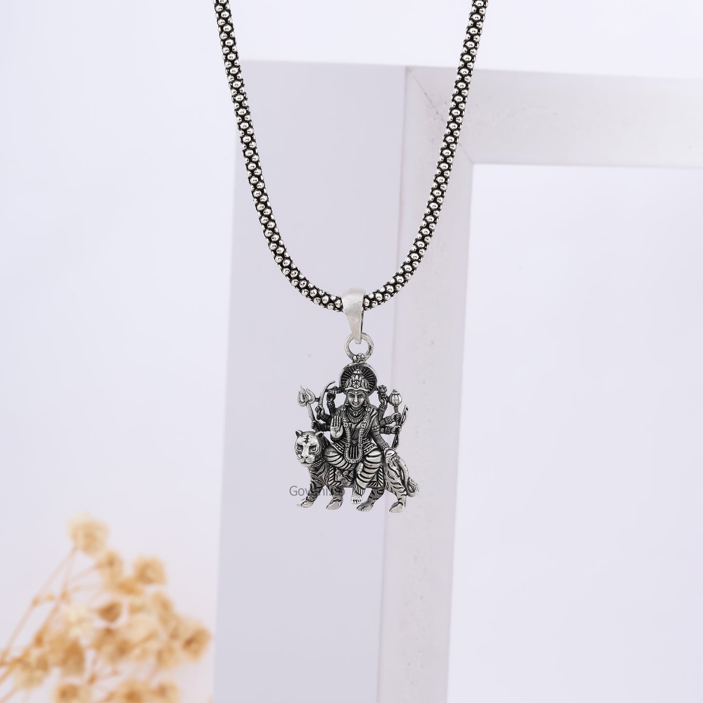 Silver Ambe Maa Pendant