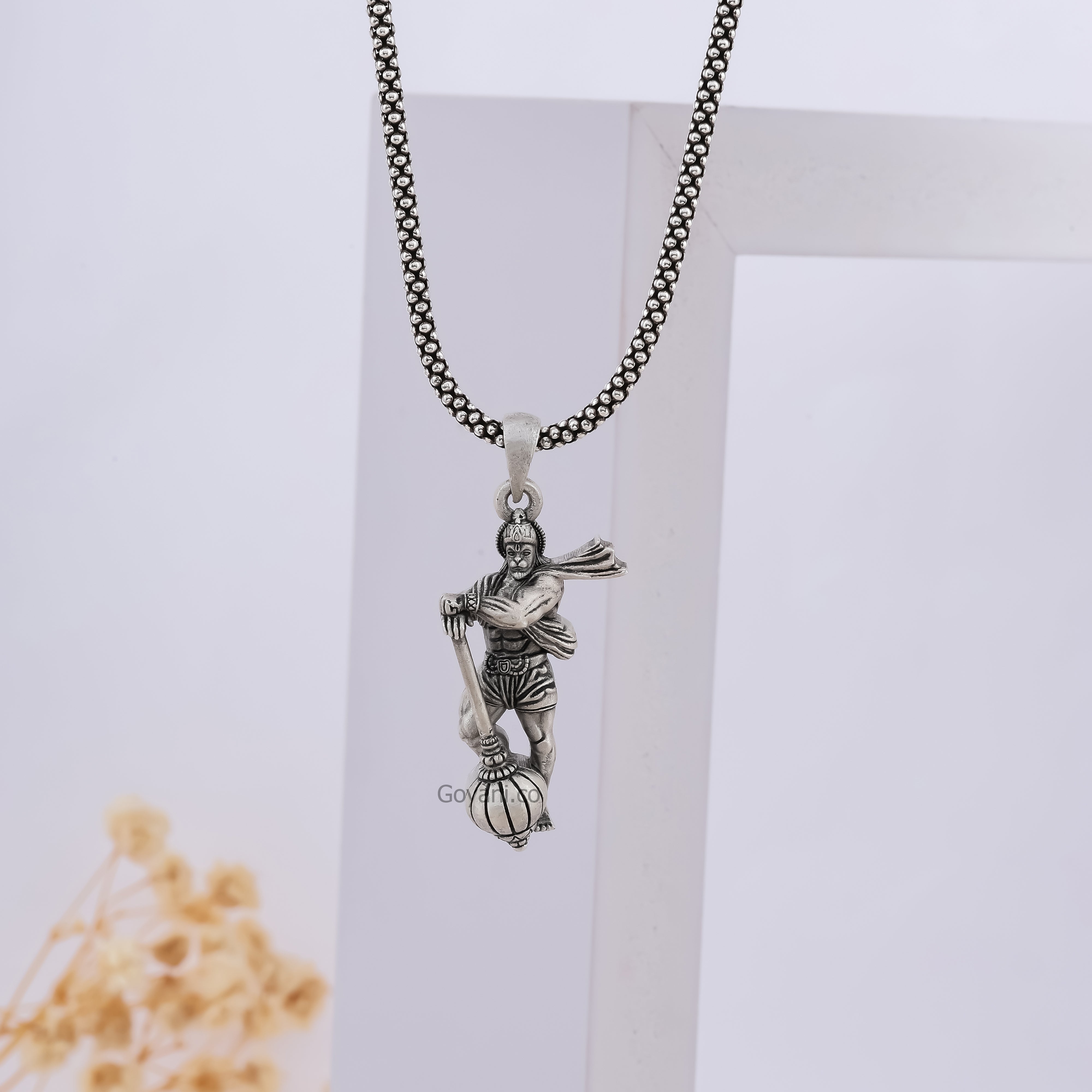 Silver Standing Hanumanji Pendant