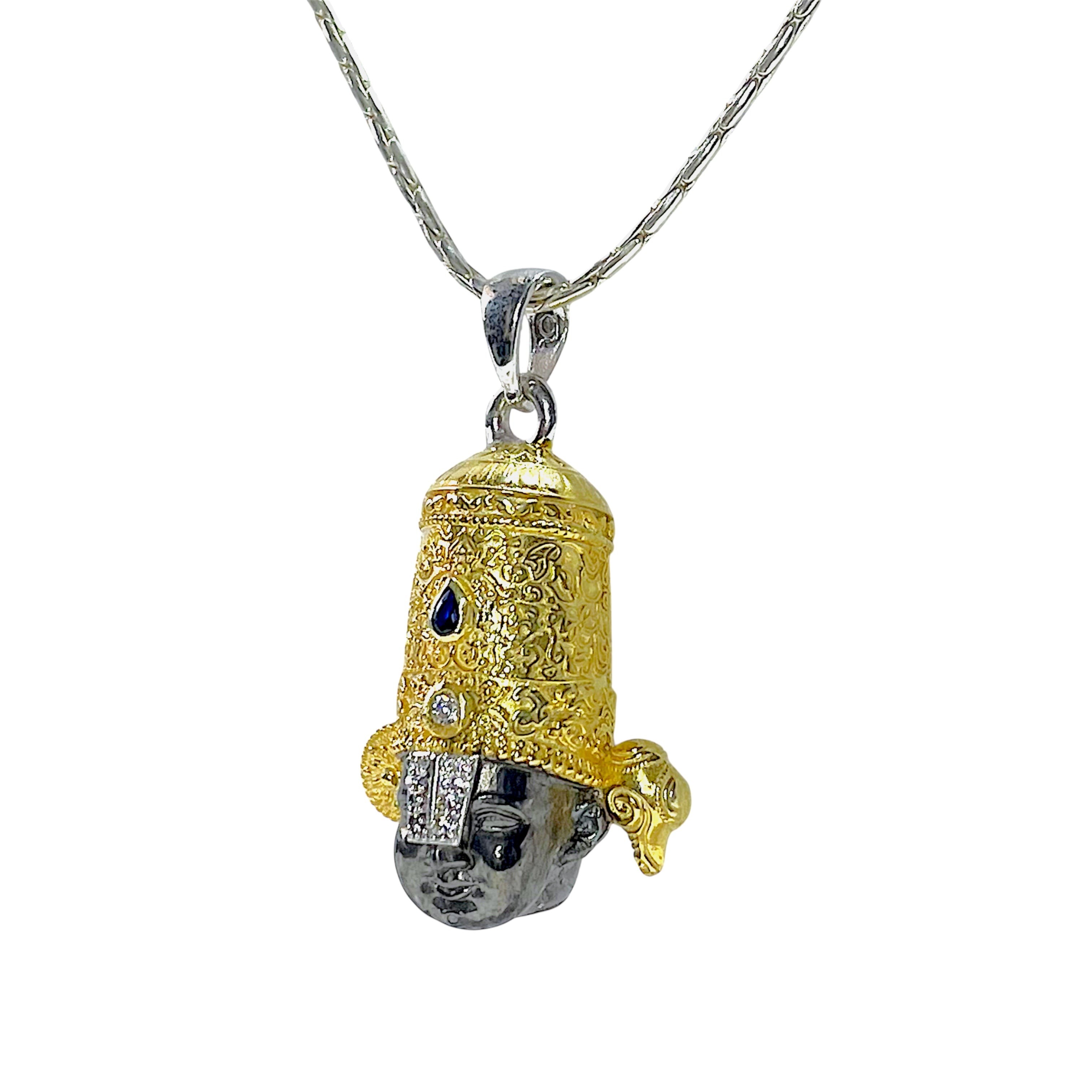 925 Sterling Silver Tirupati Balaji 3D Face Pendant with Premium Meena Work | Sri Venkateswara Swamy Divine Locket for Men & Women