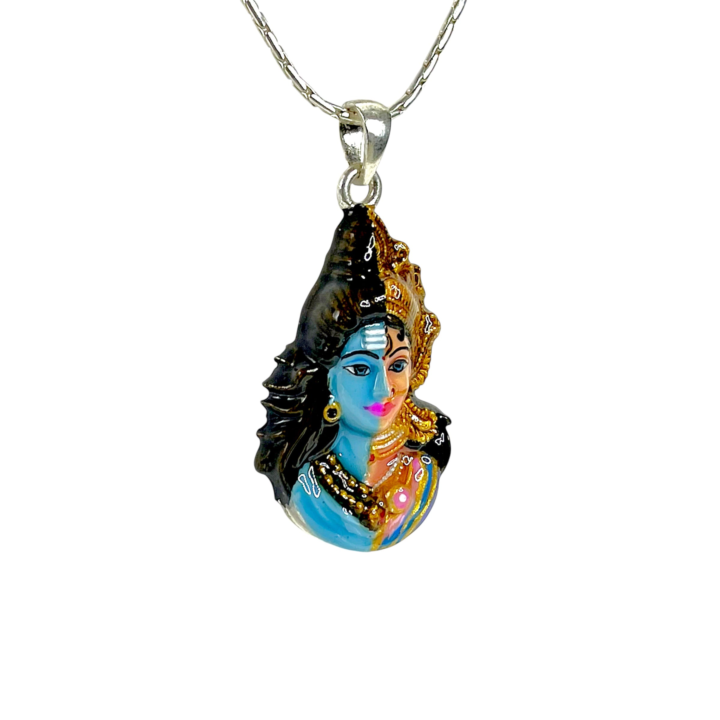 Shiva Shakti union pendant silver details