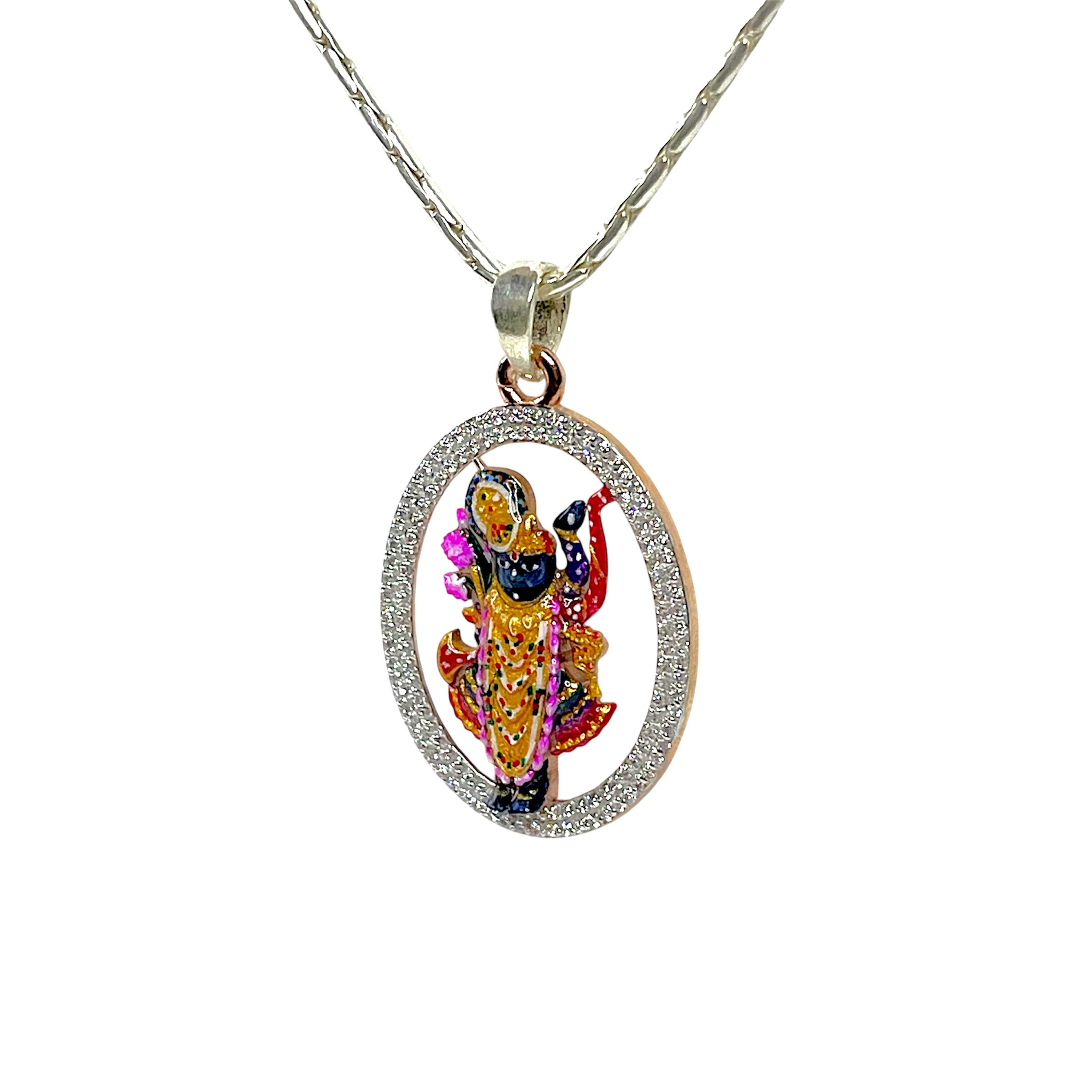 Shrinathji pendant with premium Meena work
