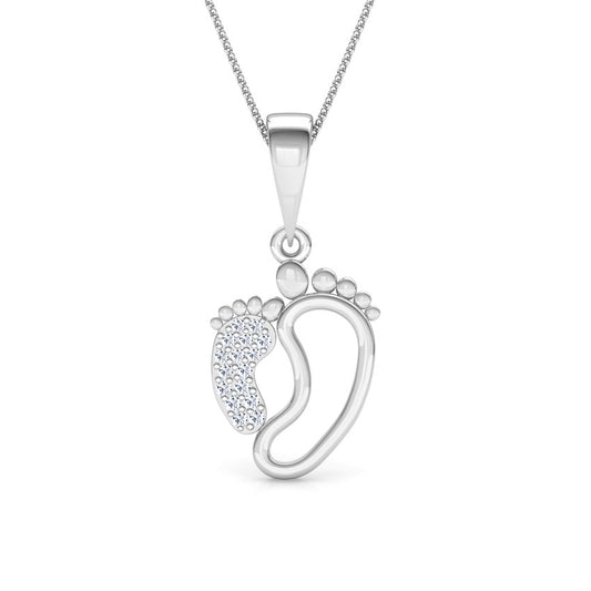 Family Bond Sterling Silver Diamond Chain Pendants for Mother and Daughter