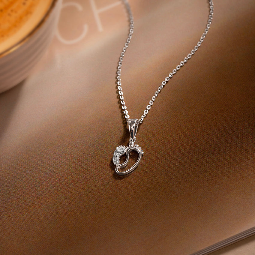 Family Bond Sterling Silver Diamond Chain Pendants for Mother and Daughter