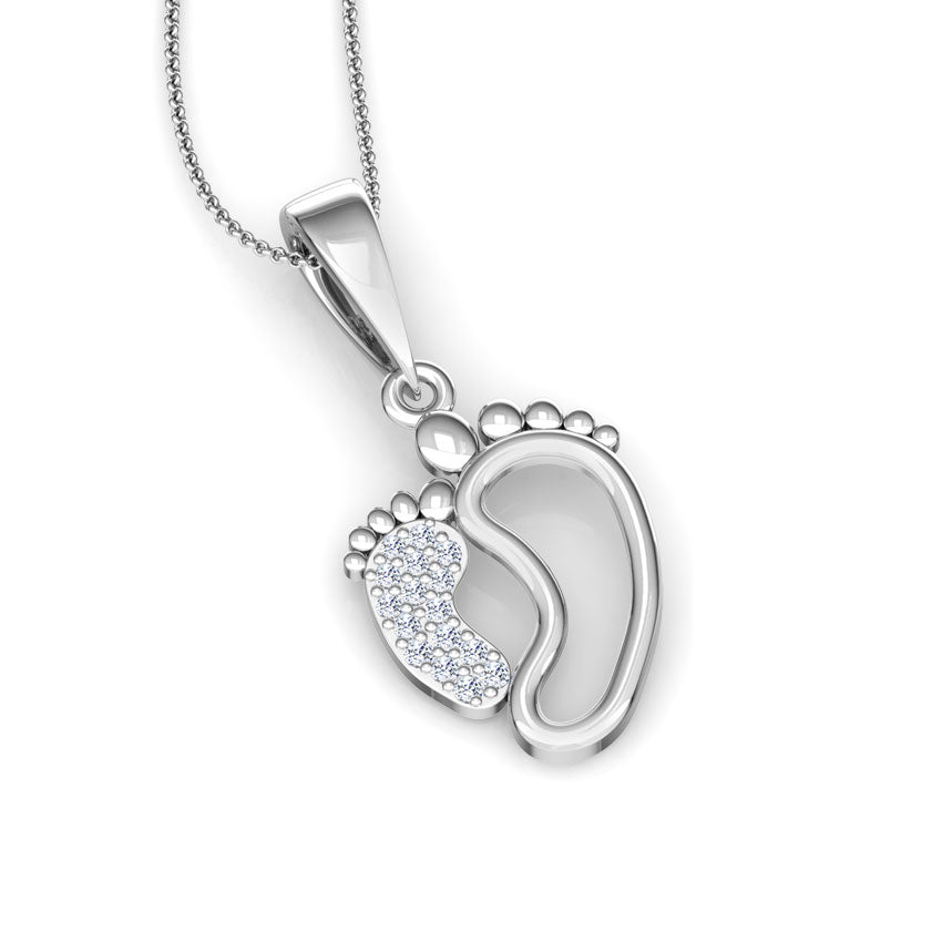 Family Bond Sterling Silver Diamond Chain Pendants for Mother and Daughter