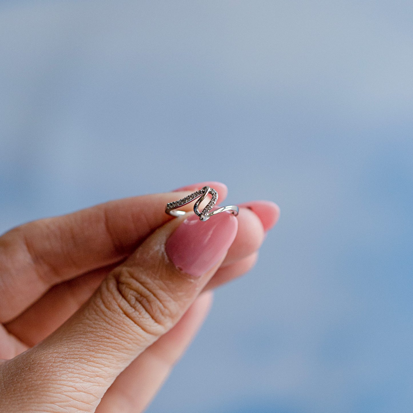 Starry Wave Sterling Silver Ring