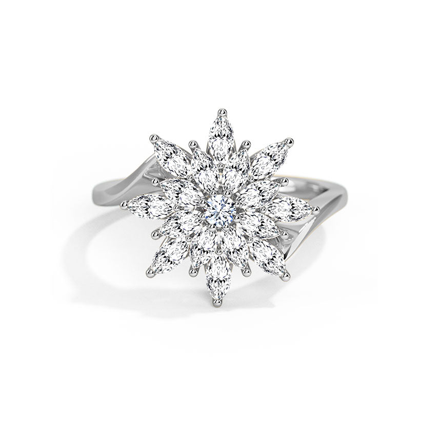 Sparkling Blossom Sterling Silver Ring