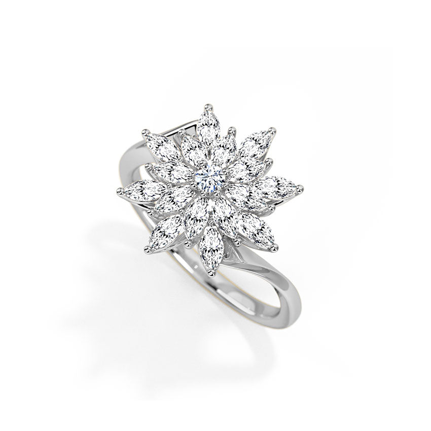 Sparkling Blossom Sterling Silver Ring