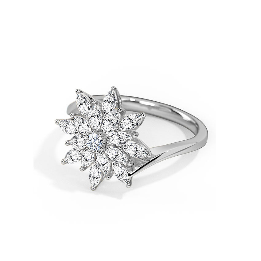 Sparkling Blossom Sterling Silver Ring