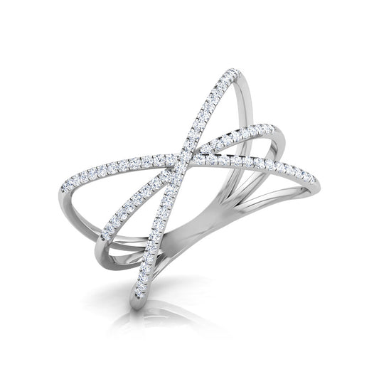 Bold Triple Cross Sterling Silver Ring for Women