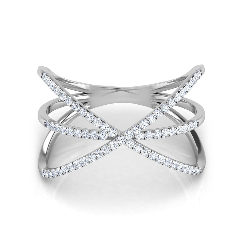 Bold Triple Cross Sterling Silver Ring for Women