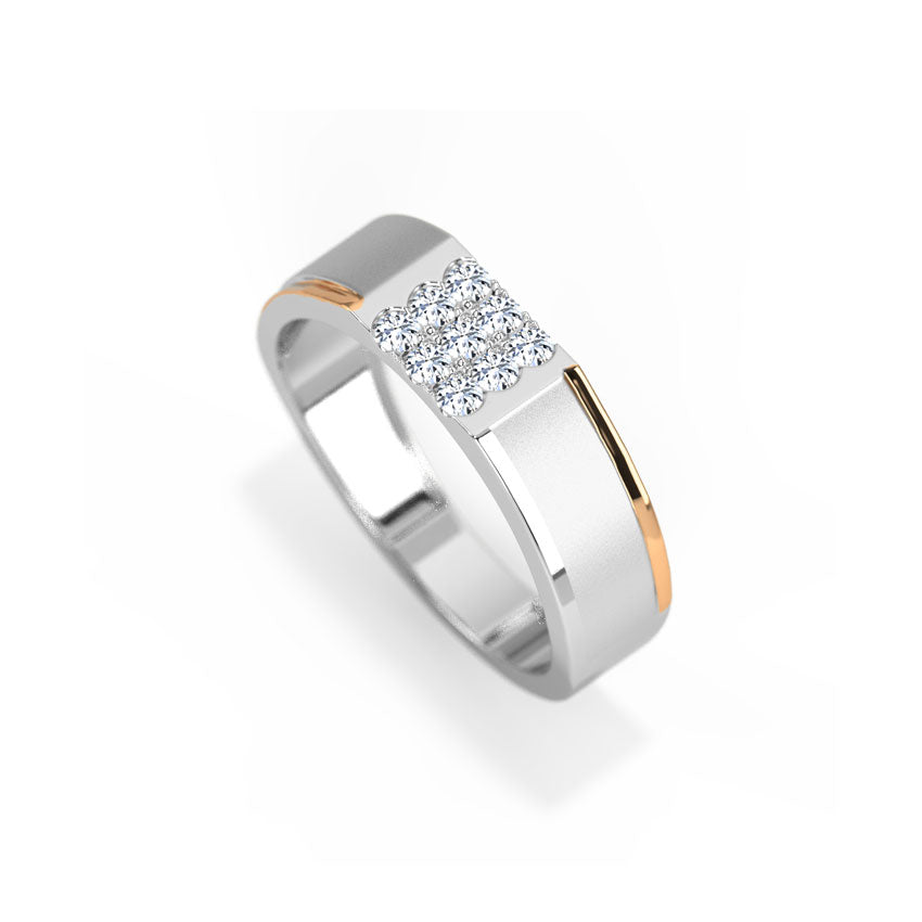 Sterling Silver Men's Diamond Ring