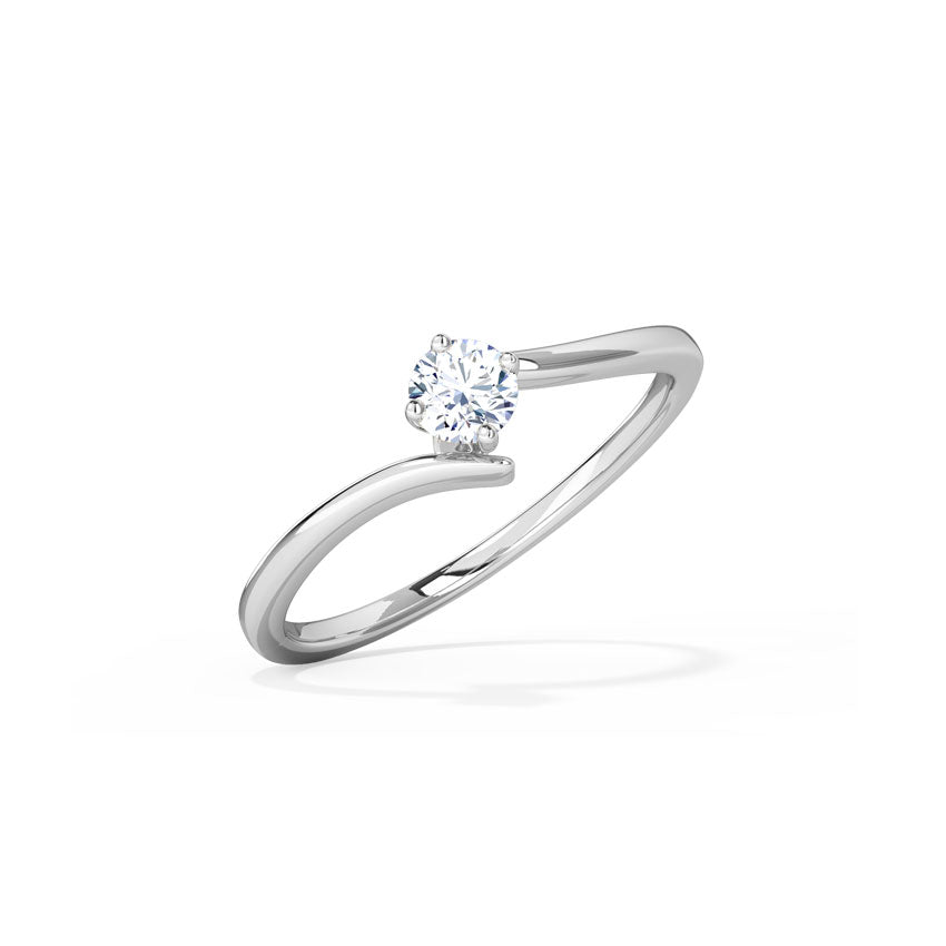 Round Brilliant Solitaire Diamond Engagement Ring in Sterling Silver