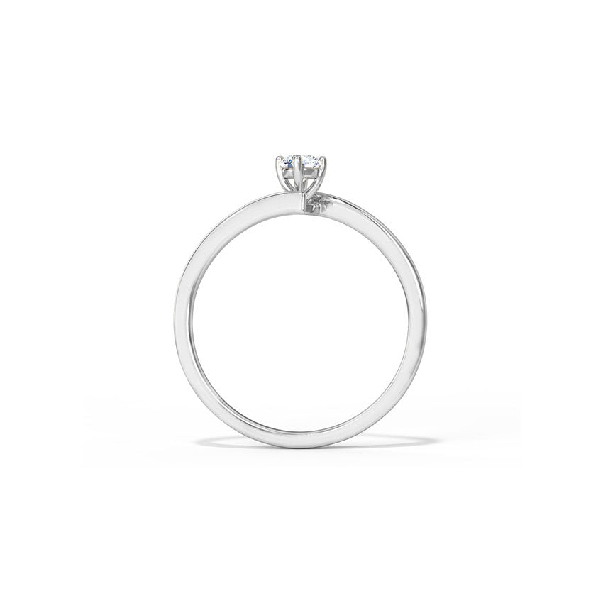 Round Brilliant Solitaire Diamond Engagement Ring in Sterling Silver