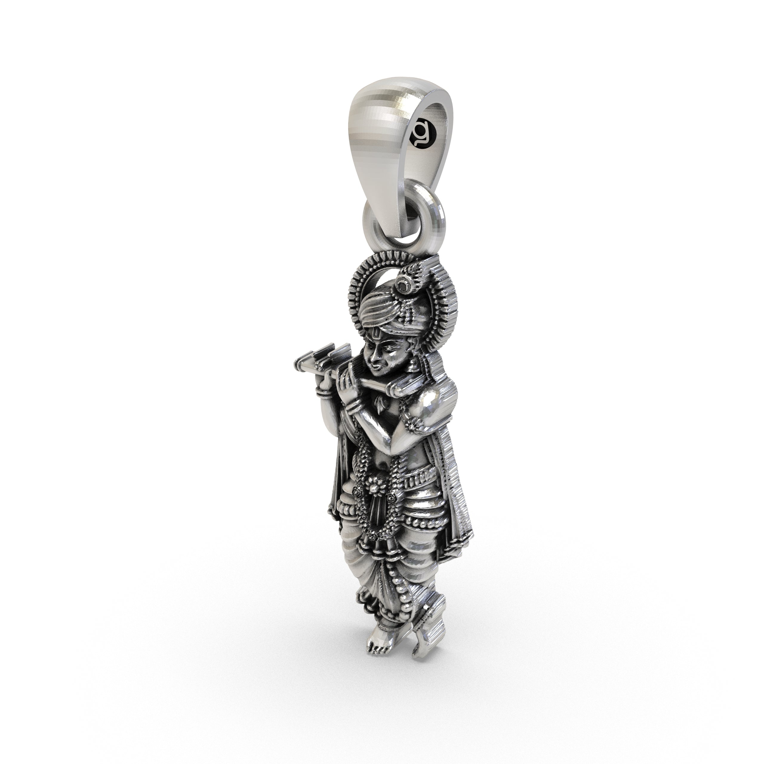 925 Silver Krishna Pendant | Sterling Silver Hindu God Vishnu Necklace, Vaishnav Spiritual Jewelry for Men & Women