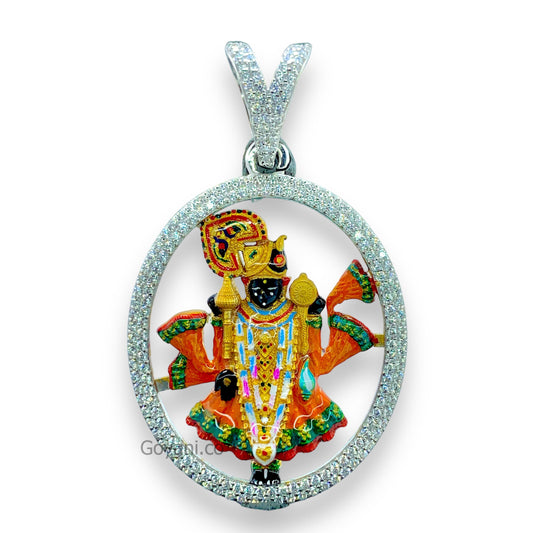 Dwarkadhish Enamel 925 Silver Pendant